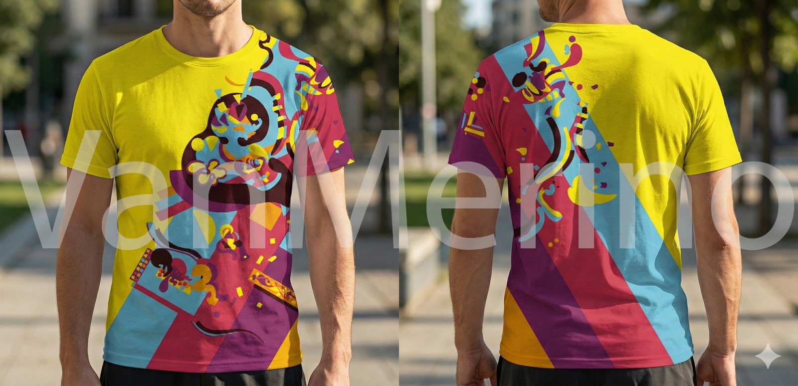 Van Merino Colour Pulse T-Shirt — lifestyle photograph